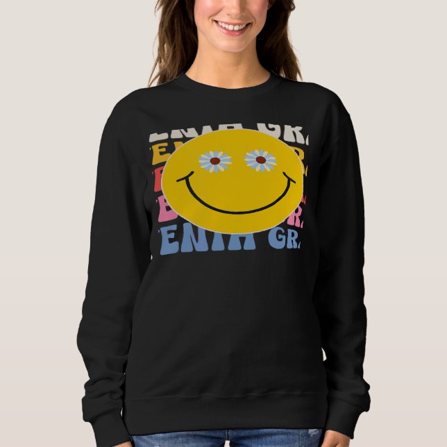 Seventh Grade Smile Groovy Back To School 7th Grad Sweatshirt (Front)