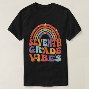 Seventh Grade Vibes Boho Rainbow Back To School T-Shirt