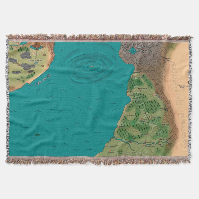 Seventh Night World Map Throw Blanket (Front)