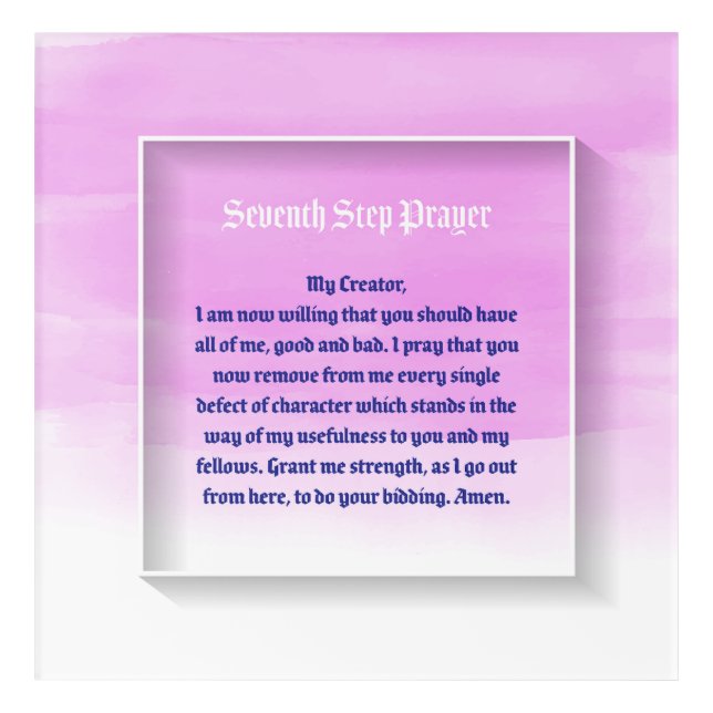 Seventh Step Prayer - Wall Art Décor (Front)