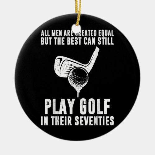 Seventies Funny Golf Tee For Golfer  Ceramic Ornament