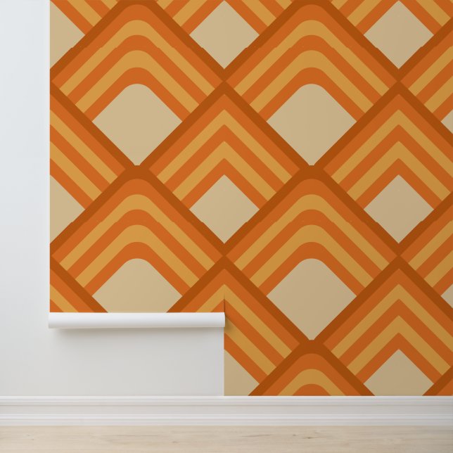 Seventies geometric orange wallpaper  (Application)