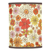 Seventies inspired warm floral print lamp shade (Back)