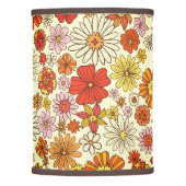 Seventies inspired warm floral print lamp shade (Front)