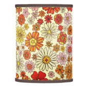 Seventies inspired warm floral print lamp shade (Left)