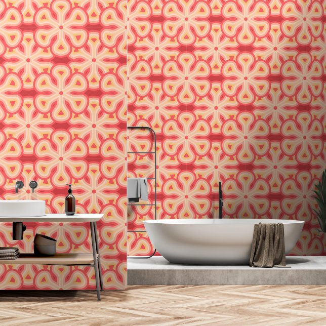 Seventies Mod flower pattern Wallpaper (Bathroom)