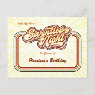 Seventies Night Postcard Invitation