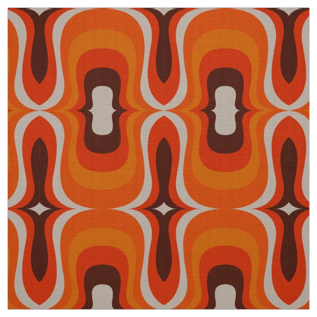 Seventies orange groove pattern fabric (Swatch)