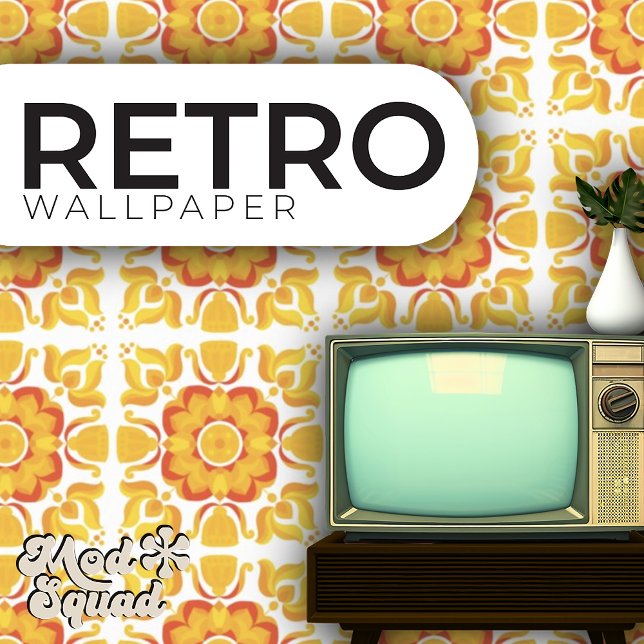 Seventies retro flower pattern wallpaper  (Creator Uploaded)