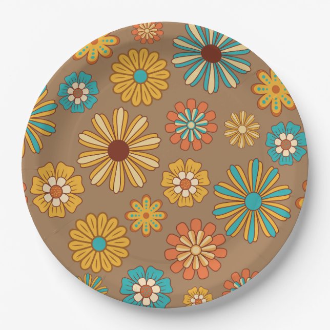Seventies Retro Good Days Are Coming    Paper Plates (Front)