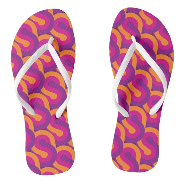 SEVENTIES RETRO PATTERN FLIP FLOPS (Footbed)