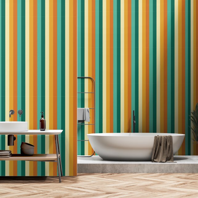 Seventies stripe pattern wallpaper  (Bathroom)