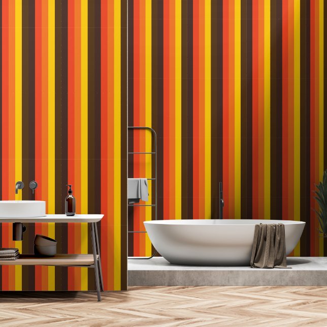 Seventies stripe pattern wallpaper  (Bathroom)