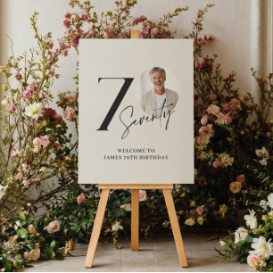 Seventy 70 Birthday Photo Minimal Milestone party Foam Board