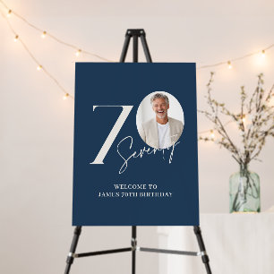 Seventy 70 Birthday Photo Minimal Milestone party Foam Board