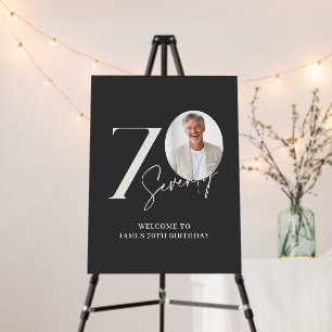 Seventy 70 Birthday Photo Minimal Milestone party Foam Board