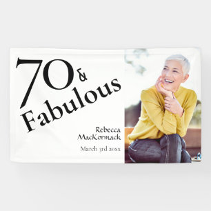 Seventy 70 & Fabulous Modern 70th Birthday Party Banner