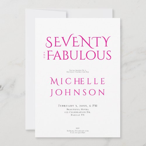 Seventy and Fabulous Minimal 70th Birthday Party