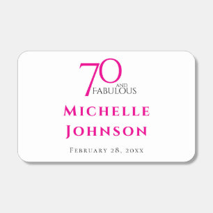 Seventy and Fabulous Minimal Pink 70th Birthday Matchboxes