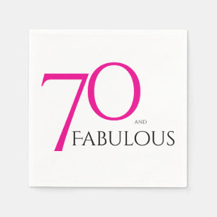 Seventy and Fabulous Minimal Pink 70th Birthday Napkins