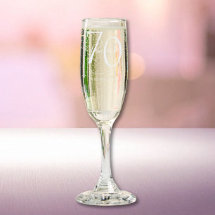 Seventy and Fabulous Name 70th Birthday Party Champagne Flute