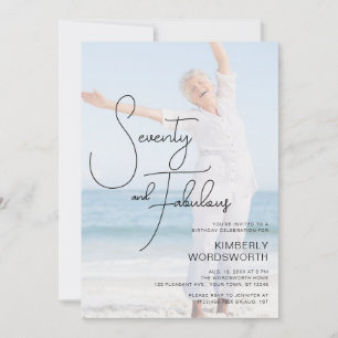 Seventy and Fabulous Photo 70th Birthday Party Invitation