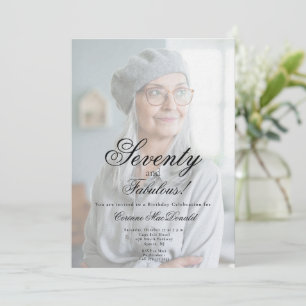 Seventy and Fabulous Photo 70th Birthday Party Invitation