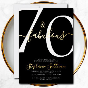 Seventy and Fabulous Script 70th Birthday Foil Invitation