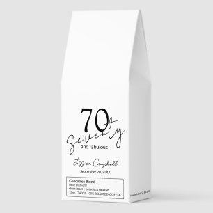 Seventy and Fabulous Script Black 70th Birthday Roasted Coffee