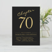 Seventy Black Gold 70th Birthday Party Invitation | Zazzle