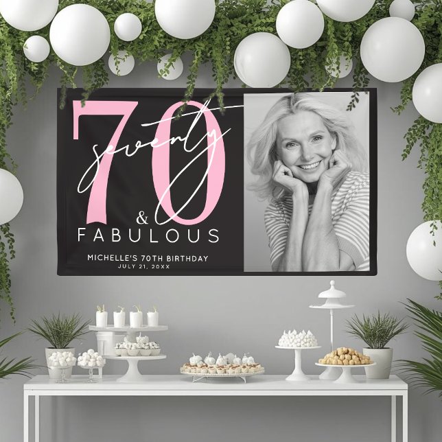 Seventy Fabulous 70th Birthday Party Banner (Seventy Fabulous 70th Birthday Party Banner)