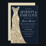 Seventy & Fabulous!! Gold Dress Gown 70th Birthday Invitation<br><div class="desc">Seventy & Fabulous!! Gold Dress Gown 70th Birthday Invitation

Variations to the invitation and matching items in our store</div>