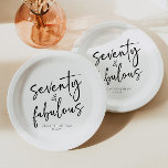 Seventy & Fabulous Minimal 70th Birthday Party Paper Plates<br><div class="desc">This is a Seventy & Fabulous Minimal Minimalist Black White 70th Birthday Party Paper Plates!</div>