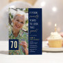 Seventy Photo Blue & Gold 70th Birthday Party Real Foil Invitation