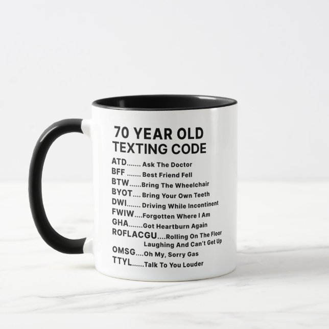 Seventy Texting Code - Combo  Mug (Left)