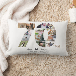 Seventy Year Wedding Anniversary Photo Lumbar Pillow