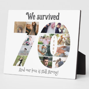 Seventy Year Wedding Anniversary Photo Plaque