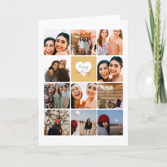 Several Photo Collage Best Friend Happy Birthday Card (Front)