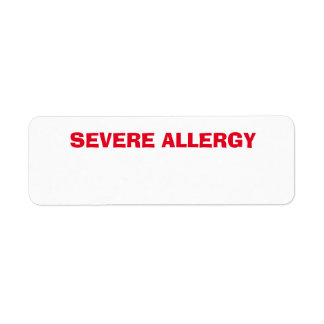 Severe Allergy health condition, concern Label