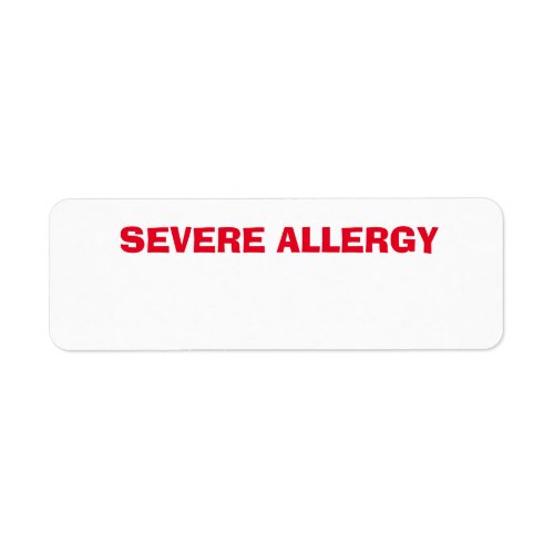 Severe Allergy health condition concern Label