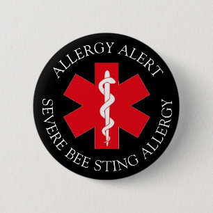 Severe BEE STING Allergy Alert Button