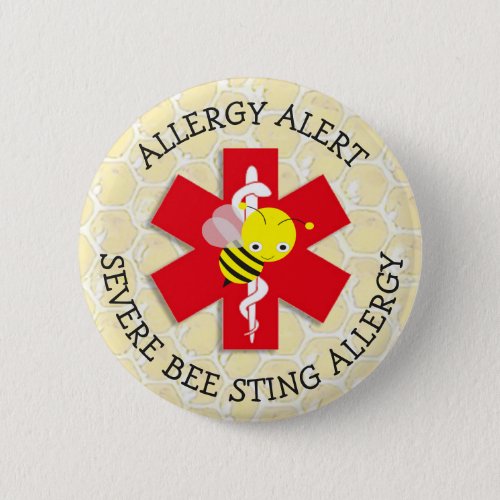 Severe BEE STING Allergy Alert Button