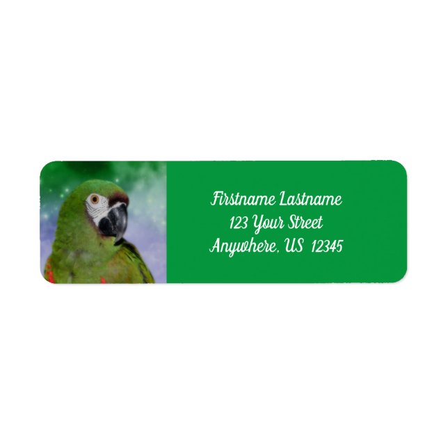 Severe Macaw Parrot Bird Address Label (Front)