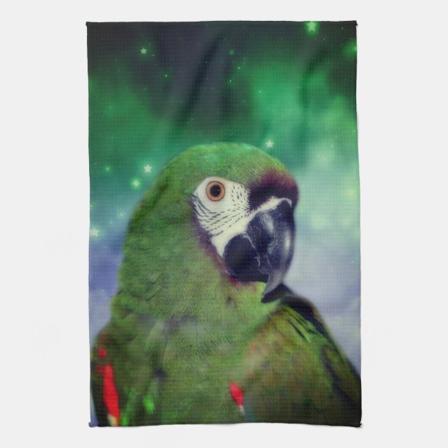 Severe Macaw Parrot Close Up  Kitchen Towel (Vertical)