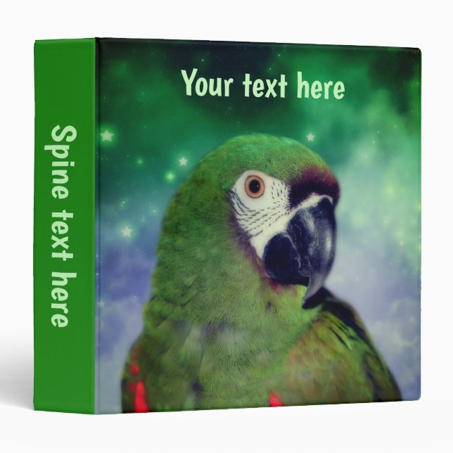Severe Macaw Parrot Close Up Personalized 3 Ring Binder (Front/Spine)