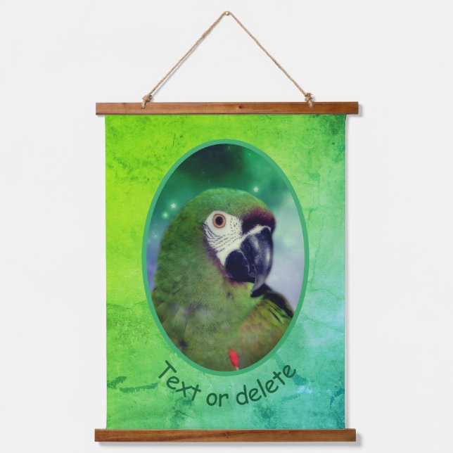 Severe Macaw Parrot Close Up Personalized  Hanging Tapestry (Front)