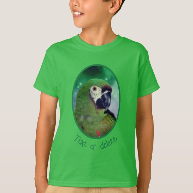 Severe Macaw Parrot Close Up Personalized T-Shirt (Front)