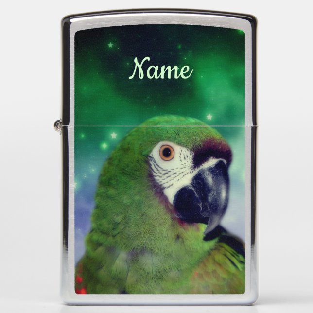 Severe Macaw Parrot Close Up Personalized Zippo Lighter (Front)