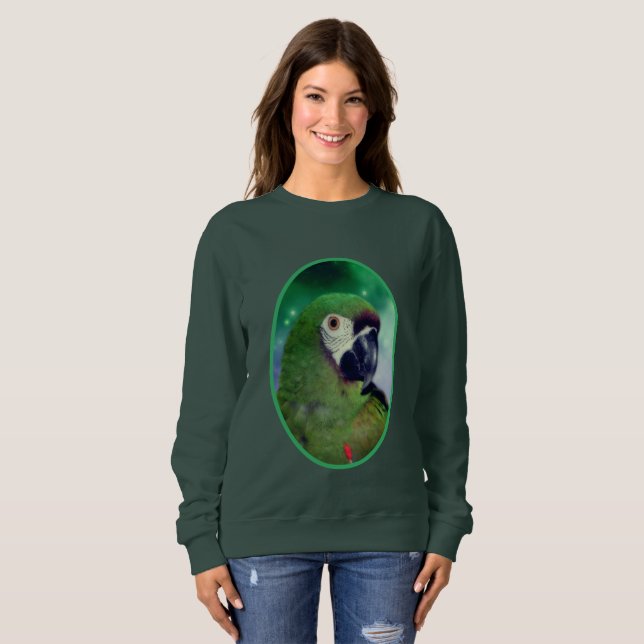 Severe Macaw Parrot Close Up  Sweatshirt (Front Full)