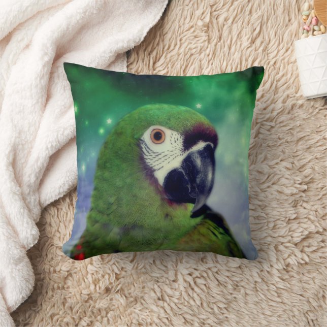 Severe Macaw Parrot Close Up  Throw Pillow (Blanket)